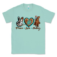 Seafoam peace love cowboy Classic Tee - texasbilliewilder