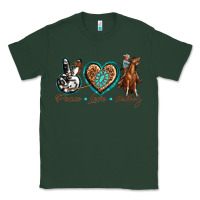 Sports Green peace love cowboy Classic Tee - texasbilliewilder