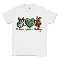 White peace love cowboy Classic Tee - texasbilliewilder