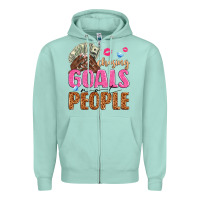 Seafoam chasing goals not people Zipper Hoodie - texasbilliewilder