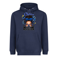 Navy cheer mom messy bun Heavyweight Hoodie - texasbilliewilder