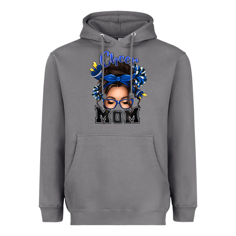 Cheer Mom Messy Bun Heavyweight Hoodie by texasbilliewilder | Teevron