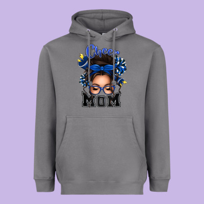 Cheer Mom Messy Bun Heavyweight Hoodie Designed By Texasbilliewilder