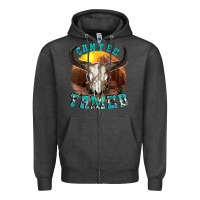 Charcoal Heather cant be tamed Zipper Hoodie - texasbilliewilder