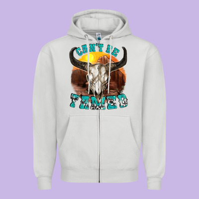 Cant Be Tamed Zipper Hoodie Designed By Texasbilliewilder
