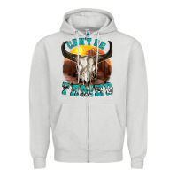 Dove Grey cant be tamed Zipper Hoodie - texasbilliewilder