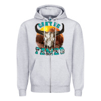 Heather Grey cant be tamed Zipper Hoodie - texasbilliewilder