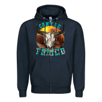 Navy cant be tamed Zipper Hoodie - texasbilliewilder
