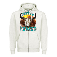 Oatmeal Heather cant be tamed Zipper Hoodie - texasbilliewilder