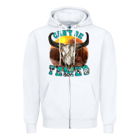 White cant be tamed Zipper Hoodie - texasbilliewilder