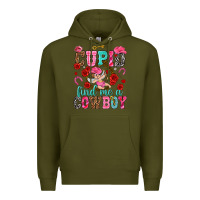 Army Green cupid find me a cowboy Premium Hoodie - NancyCooperArtShop