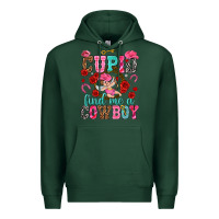 Sports Green cupid find me a cowboy Premium Hoodie - NancyCooperArtShop