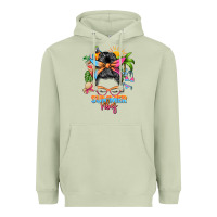 Matcha summer vibes messy bun Heavyweight Hoodie - Zillion Design Studio