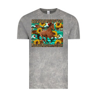 Cloud Rock western horse sunflowers Vintage Tee - Artiststas