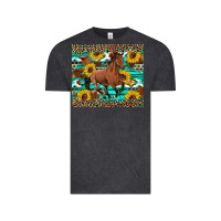 Vintage Black western horse sunflowers Vintage Tee - Artiststas