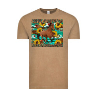 Vintage Coffee western horse sunflowers Vintage Tee - Artiststas