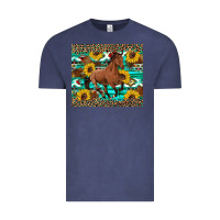 Vintage Denim western horse sunflowers Vintage Tee - Artiststas