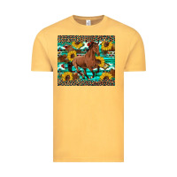 Vintage Mustard western horse sunflowers Vintage Tee - Artiststas