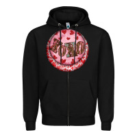 Black Western valentine's day xoxo round earrings Zipper Hoodie - RanaPortraitStore