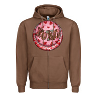 Chestnut Western valentine's day xoxo round earrings Zipper Hoodie - RanaPortraitStore