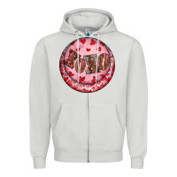 Dove Grey Western valentine's day xoxo round earrings Zipper Hoodie - RanaPortraitStore