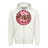 Oatmeal Heather Western valentine's day xoxo round earrings Zipper Hoodie - RanaPortraitStore