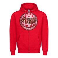 Red Western valentine's day xoxo round earrings Zipper Hoodie - RanaPortraitStore