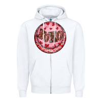 White Western valentine's day xoxo round earrings Zipper Hoodie - RanaPortraitStore