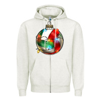 Oatmeal Heather christmas  volleyball Zipper Hoodie - Zillion Design Studio