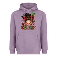 Lavender christmas believe afro messy bun Heavyweight Hoodie - texasbilliewilder