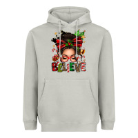 Moon Dust christmas believe afro messy bun Heavyweight Hoodie - texasbilliewilder