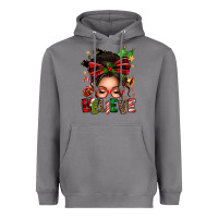 Christmas Believe Afro Messy Bun Heavyweight Hoodie | Teevron