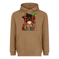 Toasted Coconut christmas believe afro messy bun Heavyweight Hoodie - texasbilliewilder