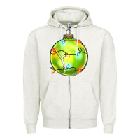 Oatmeal Heather christmas  tennis Zipper Hoodie - Zillion Design Studio