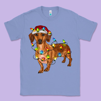 Dachshund Christmas Lights Classic Tee Designed By Ranaportraitstore