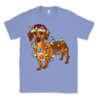 Colony Blue Dachshund Christmas Lights Classic Tee - RanaPortraitStore