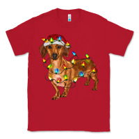 Red Dachshund Christmas Lights Classic Tee - RanaPortraitStore