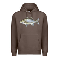 Coffee White Bass Fish Illustrations Premium Hoodie - LillyAllenDesigns
