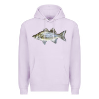 Lilac White Bass Fish Illustrations Premium Hoodie - LillyAllenDesigns