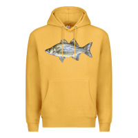 Mustard White Bass Fish Illustrations Premium Hoodie - LillyAllenDesigns