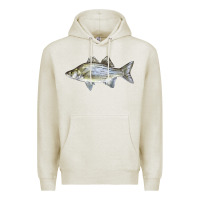 Oatmeal Heather White Bass Fish Illustrations Premium Hoodie - LillyAllenDesigns