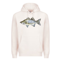 Pale Pink White Bass Fish Illustrations Premium Hoodie - LillyAllenDesigns