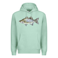 Seafoam White Bass Fish Illustrations Premium Hoodie - LillyAllenDesigns