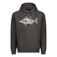 Smoke White Bass Fish Illustrations Premium Hoodie - LillyAllenDesigns