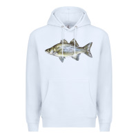 White White Bass Fish Illustrations Premium Hoodie - LillyAllenDesigns