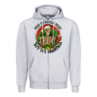Heather Grey When you're dead inside but it's christmas Zipper Hoodie - RanaPortraitStore