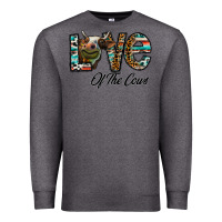 Charcoal Heather lov of thecows Premium Sweatshirt - CowhideDigitalArt
