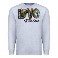 Heather Grey lov of thecows Premium Sweatshirt - CowhideDigitalArt