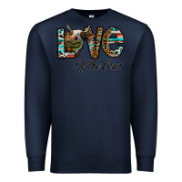 Navy lov of thecows Premium Sweatshirt - CowhideDigitalArt
