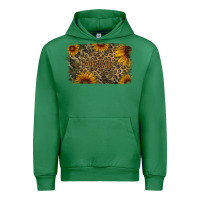 Emerald Camouflage Leopard Sunflower Background Urban Hoodie - Jasminsmagicworld